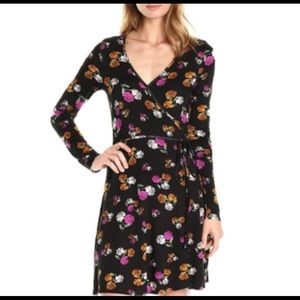 Clayton Janice Wrap Dress Dark Rosette Floral